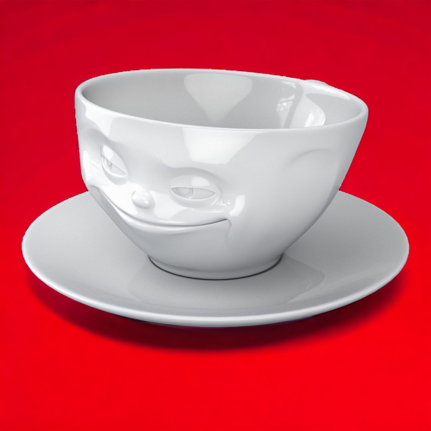 Lachende Tasse FIFTYEIGHT PRODUCTS | Kaffeetasse | GRINSEND | ca. 200ml | weiß