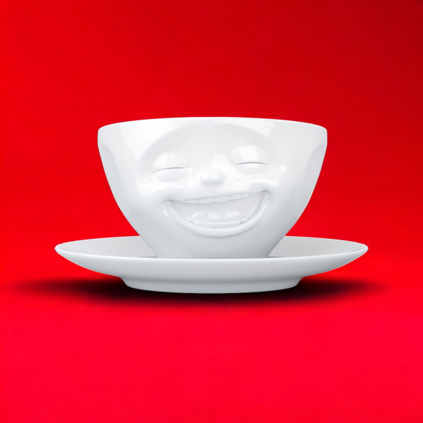 Lachende Tasse FIFTYEIGHT PRODUCTS | Kaffeetasse | LACHEND | ca. 200ml | weiß