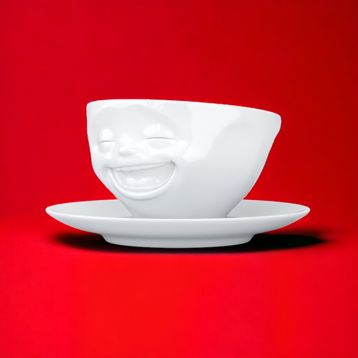 Lachende Tasse FIFTYEIGHT PRODUCTS | Kaffeetasse | LACHEND | ca. 200ml | weiß