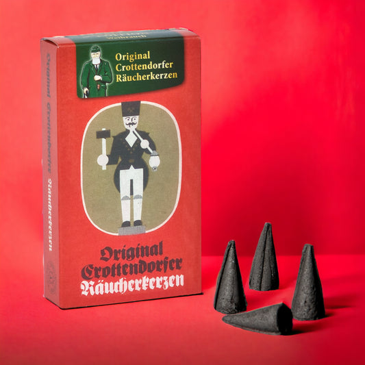 Crottendorfer Räucherkerzen | WEIHNACHTLICHER WEIHRAUCH NOSTALGIE DESIGN | 24 Stück