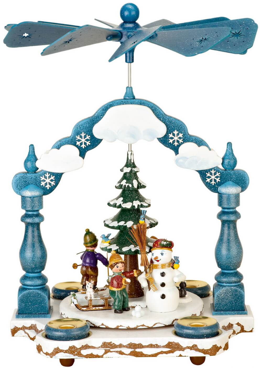 Hubrig Volkskunst | Adventszeit | Pyramide | Winterkinder | 35 cm x 25 cm