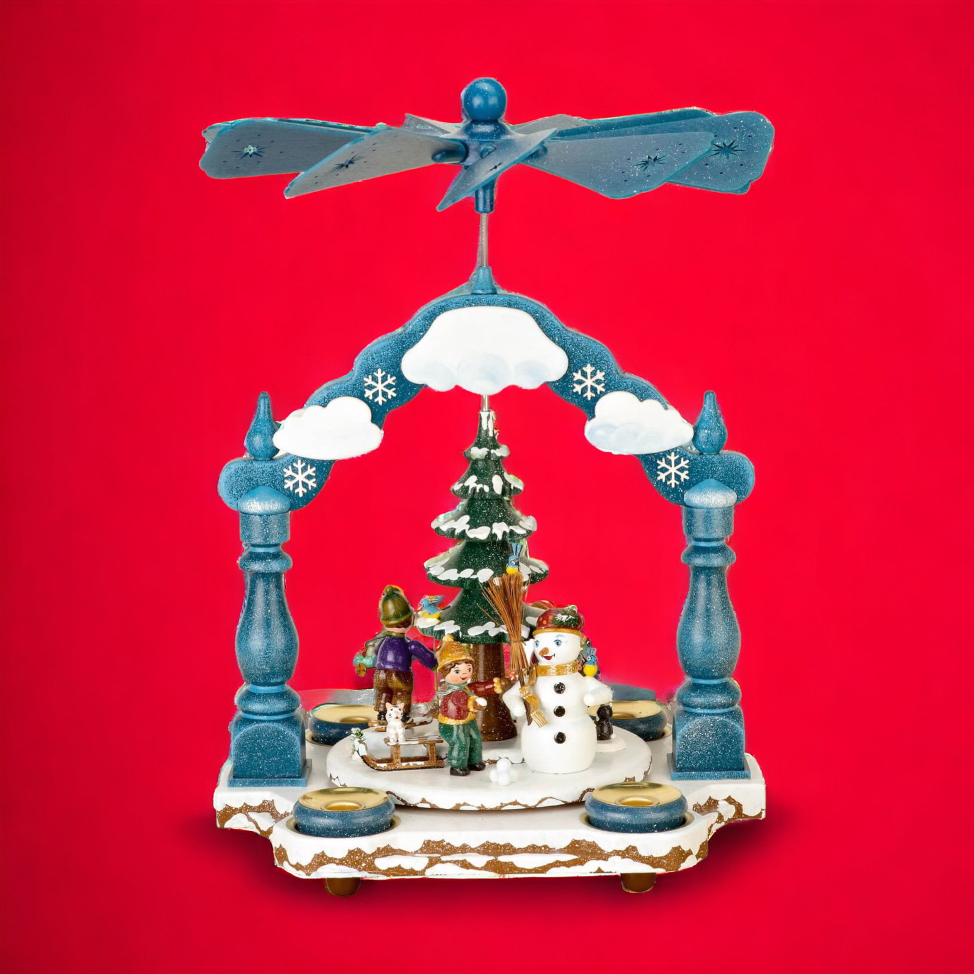 Hubrig Volkskunst | Adventszeit | Pyramide | Winterkinder | 35 cm x 25 cm