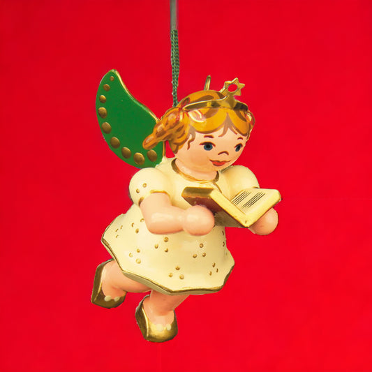 Hubrig Volkskunst | Baumbehang | Weihnachtsengel | Engel mit Gesangbuch | 6 cm