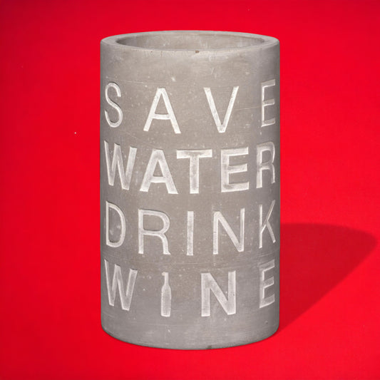 räder BETON | FLASCHEN- & WEINKÜHLER | Save Water Drink Wine | ca. 21 cm