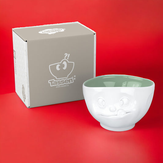 Lachende Tasse FIFTYEIGHT PRODUCTS | bunte Schale LECKER | ca. 500ml | innen pinie