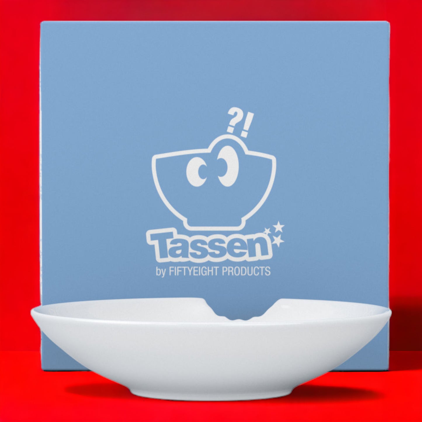 Lachende Tasse FIFTYEIGHT PRODUCTS | 2er Set Kleine TIEFER TELLER MIT BISS | (Ø 18 cm) | weiß