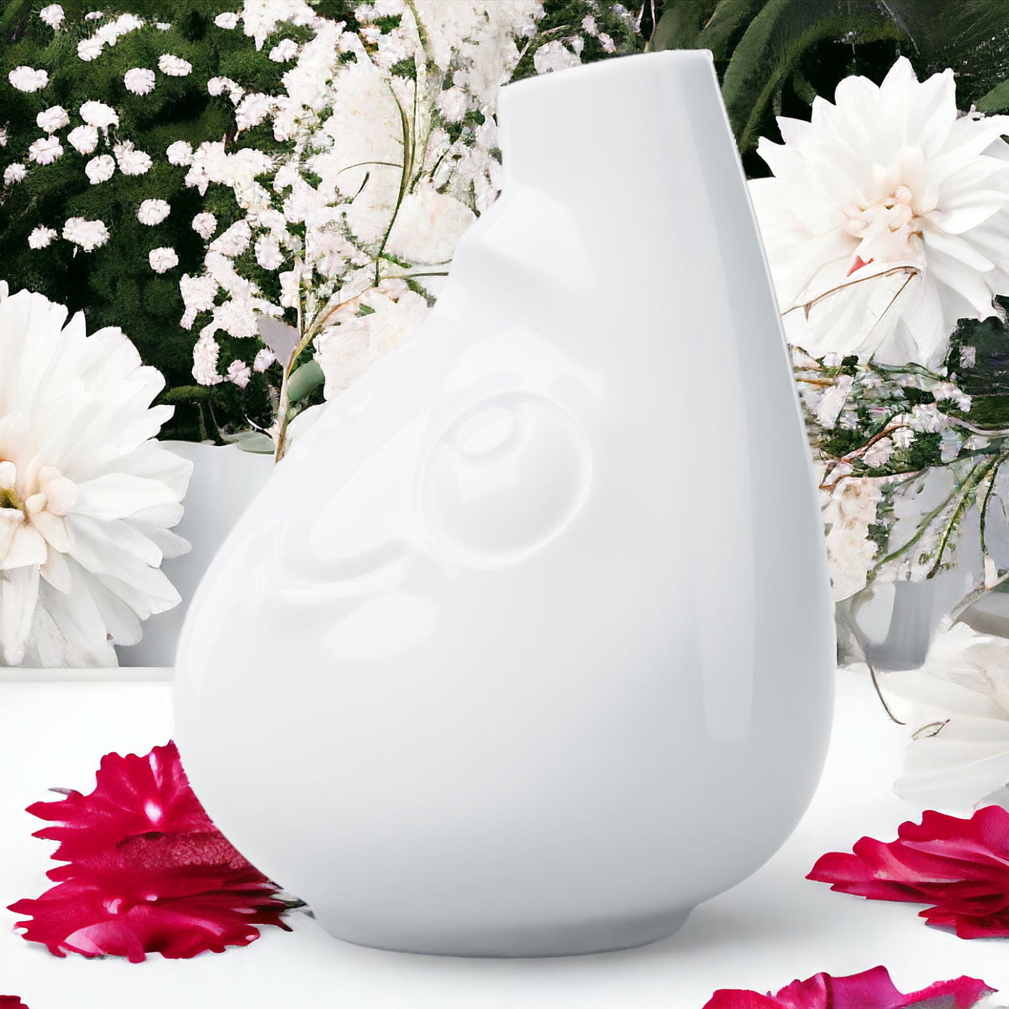 Lachende Tasse FIFTYEIGHT PRODUCTS | Blumenvase klein | PUTZIG | rund | weiß