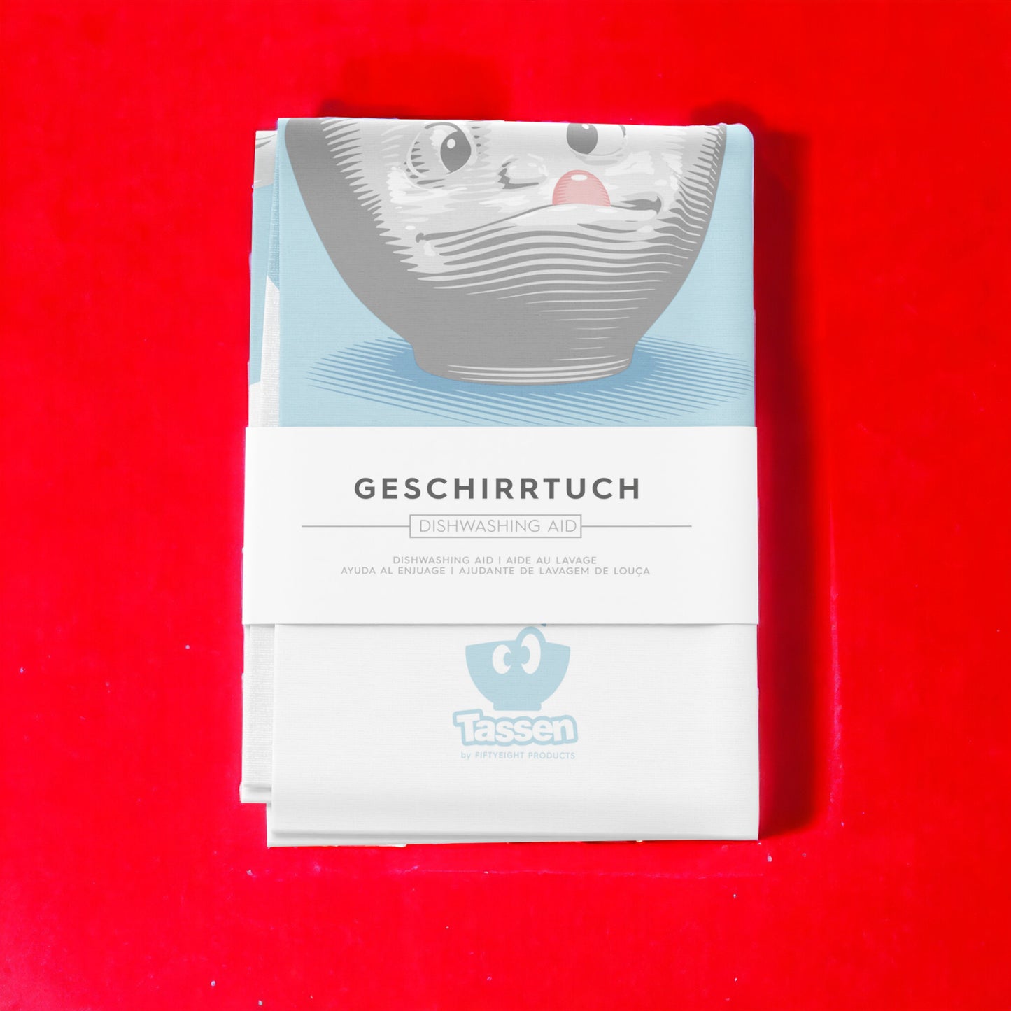 Lachende Tasse FIFTYEIGHT PRODUCTS | Geschirrtuch | LECKER