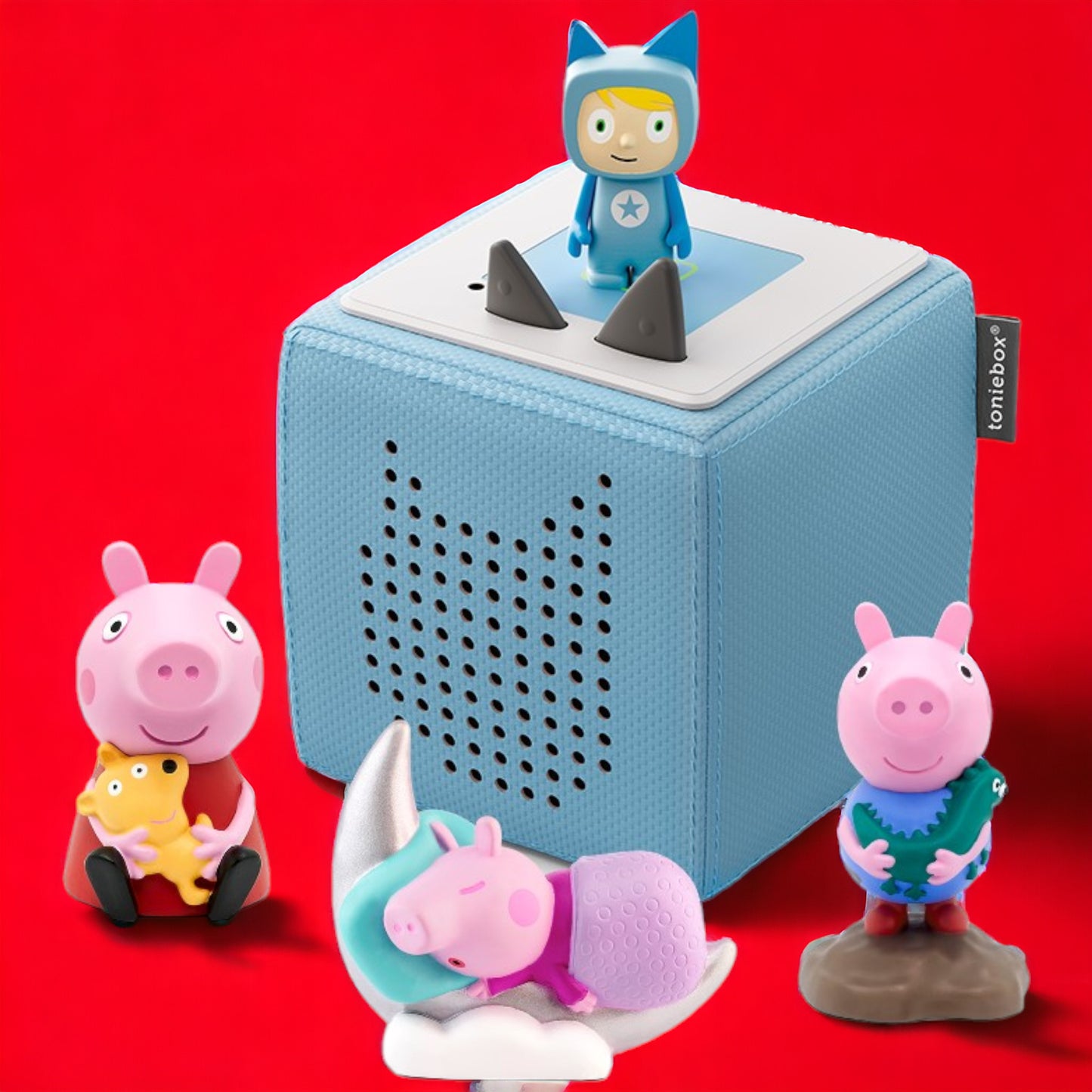 Toniebox | Extrapack | Starterset inclusive 3 PEPPA PIG Hörfiguren | Farbe der Box Hellblau