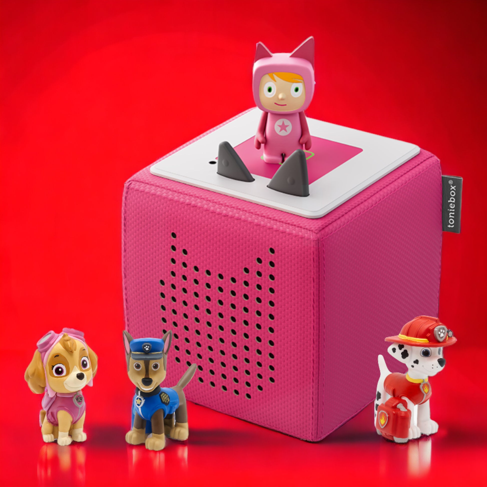 tonies® Hörfigur | Klassik Bundle | Starterset Pink + 3 PAW PATROL Abenteuer