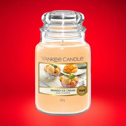 Yankee Candle | Duftkerze im Glas | MANGO ICE CREAM | 623 g